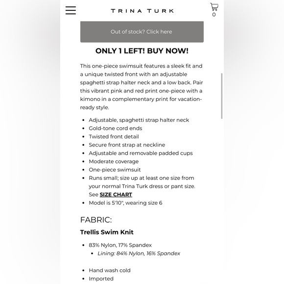 NWT Trina Turk Trellis Plunge One Piece Swimsuit - Picture 12 of 13